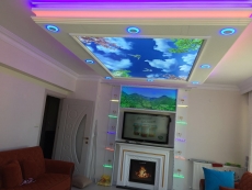 Duvar TV �nitesi Gergi tavan uygulamas�