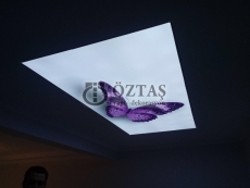 Modern UV Bask�l� Gergi Tavan Modelleri