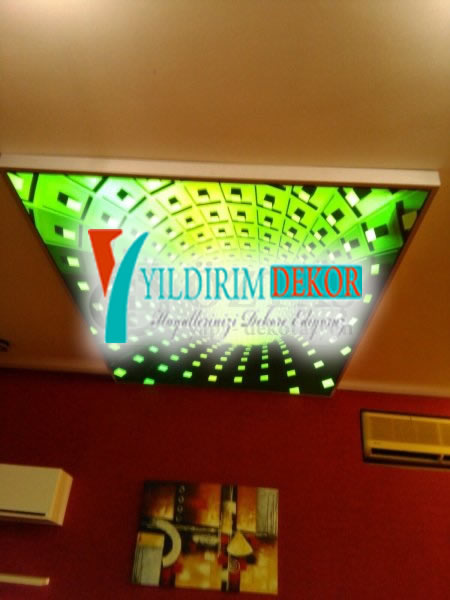 gergi tavan, tasar�m, �ok seviyeli, sanat, e�ri diki�, ayd�nlatma, delikli gergi tavan